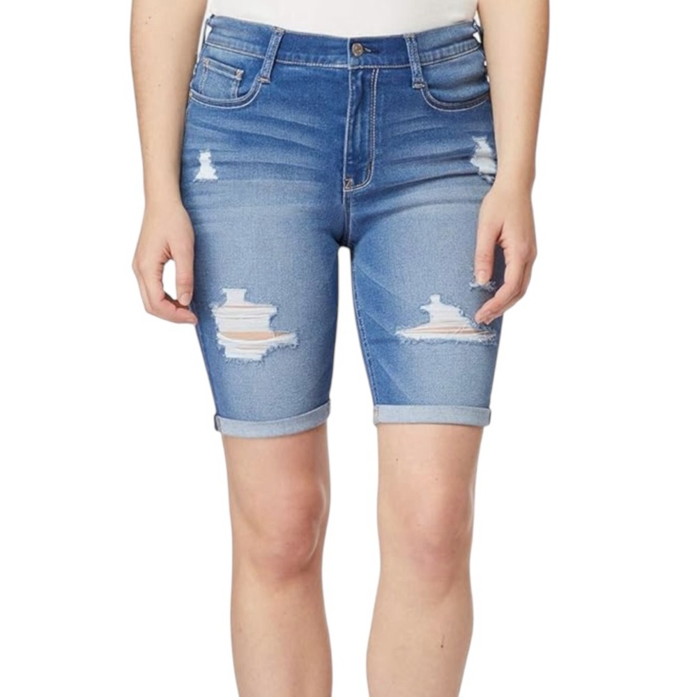 NEW Wallflower Karla High-Rise Insta Soft Bermuda Jean Shorts Juniors Size 1